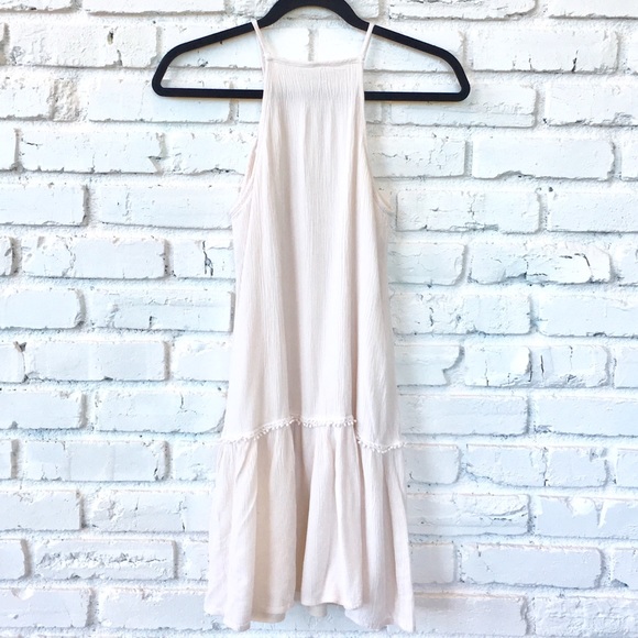 Xhilaration Cream Crochet Boho Midi High Neck - Picture 2 of 5